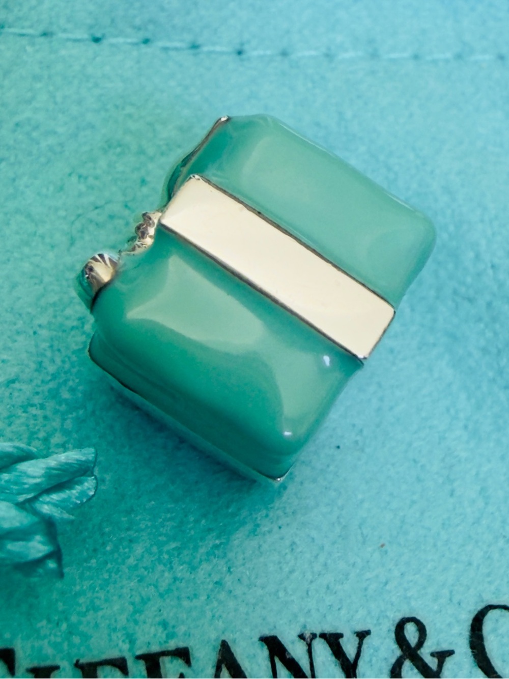 Tiffany & Co Silver Blue Enamel Gift Box Charm Bracelet or Pendant Present - Picture 4 of 6